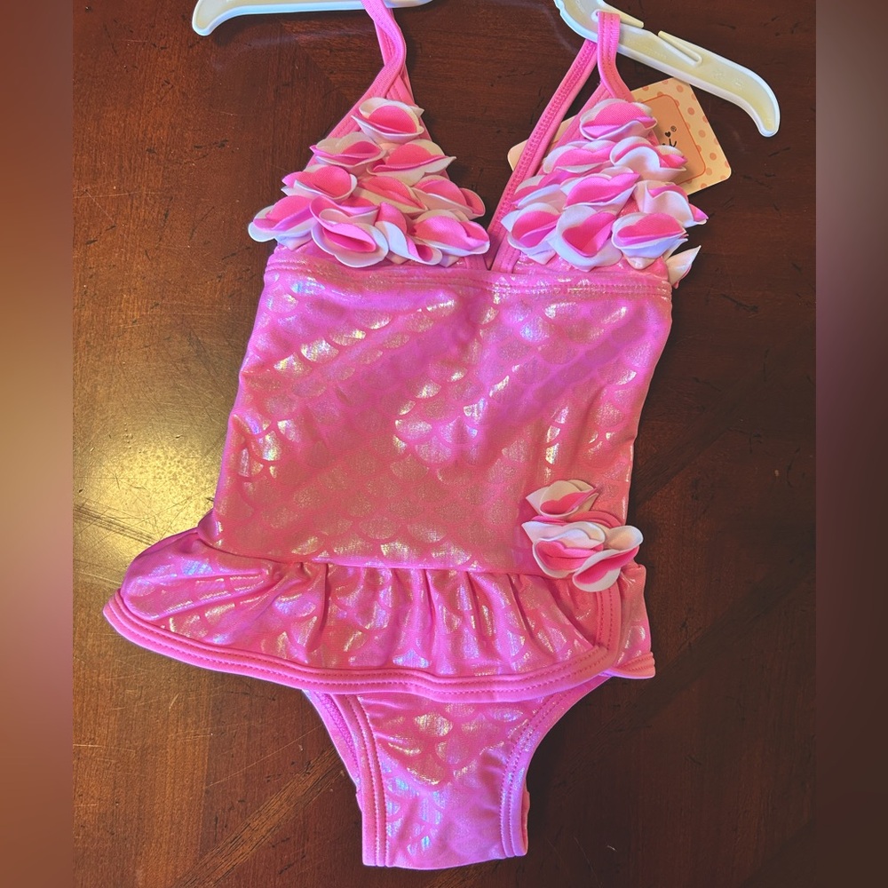 NWT Floatamini Baby Girls Foil Mermaid Onepiece 18M Swim